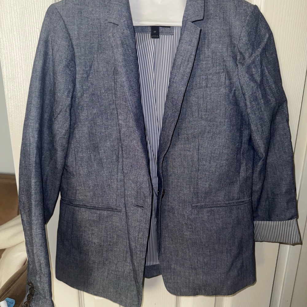 J.Crew Denim Linen Regent Blazer